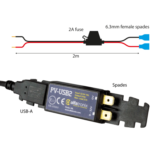 Convertisseur véhicule 12/24V vers 5Vdc 2.1A USB-A